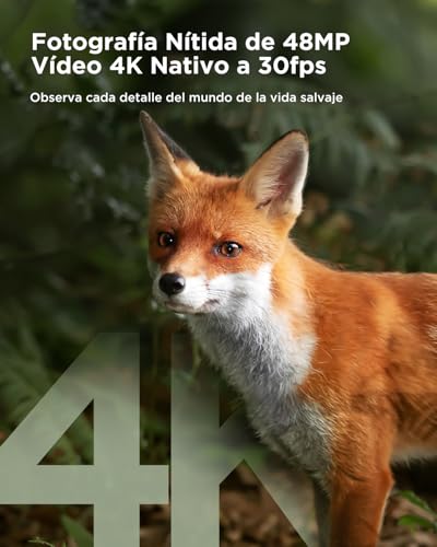 Miniatura 3 de Ceyomur 68mp 4k 30fps Cámaras De Caza Solar, Wifi Bluetooth Camara Fototrampeo Con Batería Interna De 5200mah Ángulo De Detección De 120 Visión Nocturna Ip66 Impermeable Con Tarjeta Micro Sd 32gb