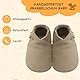 YALION Krabbelschuhe Baby Lederpuschen Baby Lauflernschuhe für Mädchen Junge（22/23 EU, Beige+Grey）