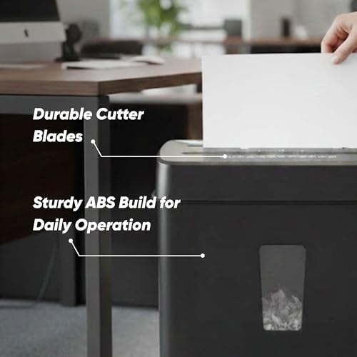 Image of Kores Easy Cut 833N Cross Cut Paper Shredder for Office & Home Use | 12 Sheets High Capacity Shredding | 21 Litre Bin | P4 Security | Overheat & Overload Protection | Credit Card Shredding