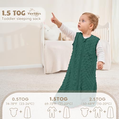 Image of Yoofoss Fleece Baby Sleep Sack 0-6 Months with Plush Dots, TOG 1.5 Baby Wearable Blanket with 2-Way Zipper, Cotton Toddler Sleep Sack Fleece