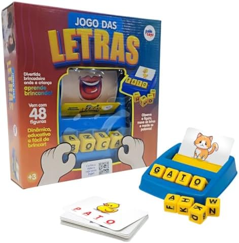 Jogo das Letras Brinquedo Educativo 48 Figuras Ilustrativas