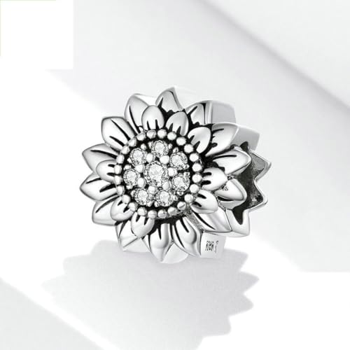 Sterling Silver Sunflower Charm for Pandora Charm Bracelet4