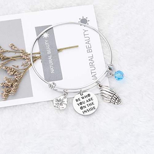 WSNANG Cartoon Lover Gift Be Who You are On The Inside Bracelet Ocean Gift Adventure Gift for Her3