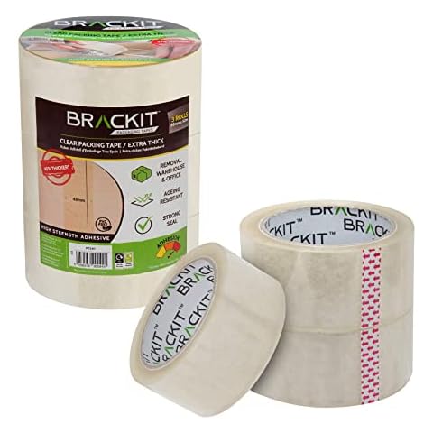 Brackit Extra Thick Clear Packing Tape Cover