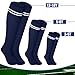 Ramede Youth Baseball Softball Socks and Adjustable Belt Combo Set for Boys Girls Kids(12-18 Years,Navy Blue)