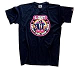 Hochwertig gedruckt Donald Trump LGBT Liberty Guns Beer Tits DTF Vollfarb T-Shirt Klassisch Rundhals Kurzarm Navy XXL