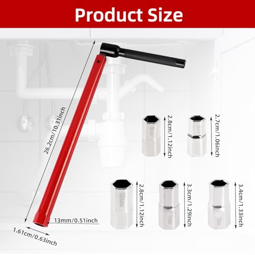 Kitnelw Standhahnmutterschlüssel Set Standhahnschlüssel Wasserhahn Montagewerkzeug 8–12 MM Standhahn-Mutternschlüssel-Satz für Waschbeckenarmatur Sanitärinstallationen