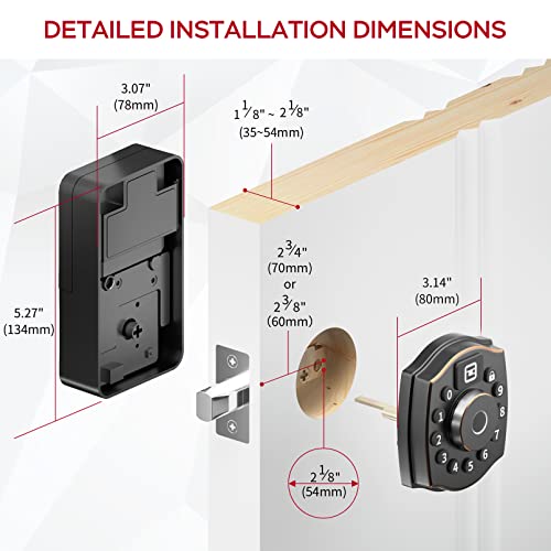 Smart Door Lock, Geek 5-In-1 Keyless Entry Deadbolt Door Locks With Keypad, Remote Control With App, Ic Card, Mechanical Key,Security With Auto Lock Smart Lock Front Door External Lock Ip65 Waterproof #TOP7