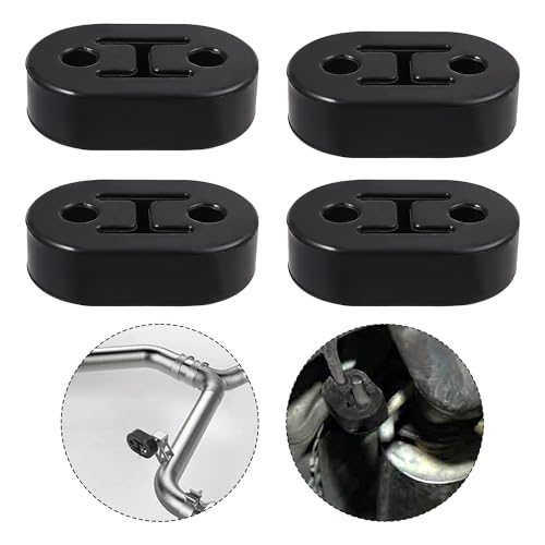 4 Stück Auspuffgummi, Auto Auspuff Aufhänger, Auspuffhalterung Auspuffrohrhalter Gummi, Auspuffhalter Gummi, 2 Löcher 12 mm Universal Auto Gummi Auspuff,Auspuff Für Die Autos Schalldämpfer