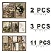 16 PCS Framed Vintage Wall Art Decor, French Country Farmhouse Gallery Wall Frame Set Prints for Bedroom Bathroom, Rustic Landscape Posters for Living Room Aesthetic, Cottagecore Dorm Home Collage Kit