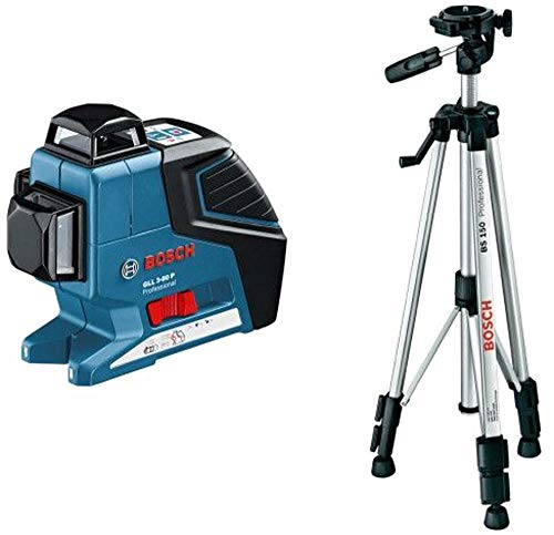 Bosch GLL 3-80 P + BS150 rangefinders 0-40 m - Metro (AA LR6, 1,5 V, 75 x 159 x 141 mm, 760 g)