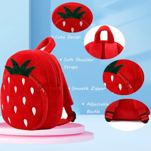 Image of Frantic Kids Velvet School Bag Plush Cute Backpack Baby Girl Preschool Travel Bags Ideal for Baby Girl & Boy Picnic Carry Travelling Bags (2-5 Years)