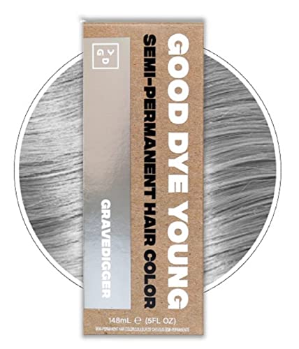 Good Dye Young Semi Permanent Silver Hair Dye (Gravedigger Silver) – Uv Protective Temporary Hair Color Lasts 15-24+ Washes – Conditioning Silver Hair Dye – Ppd Free Hair Dye - Cruelty-Free & Vegan Hair Dye #TOP14