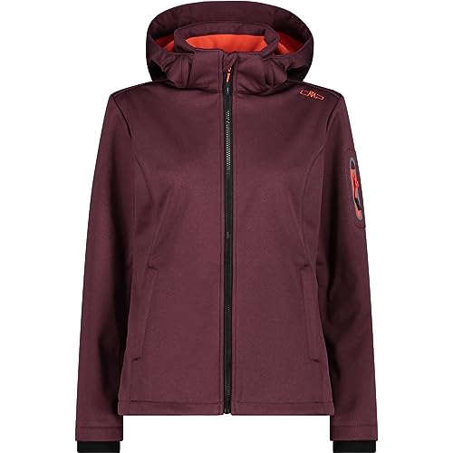 Veste softshell femme CMP avec capuche zippée pour randonnée