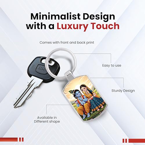 Image of Stylish Metal Keychains with Permanent Glossy Print - Inspirational Quotes & Spiritual Designs - Perfect Key chains for loved ones, Personal Use, Gifts & Return Gifts