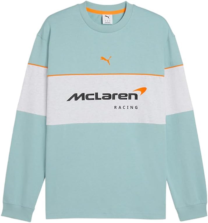 PUMA Mens Mclaren Racing Crew Neck Long Sleeve Casual Tops Casual - Orange