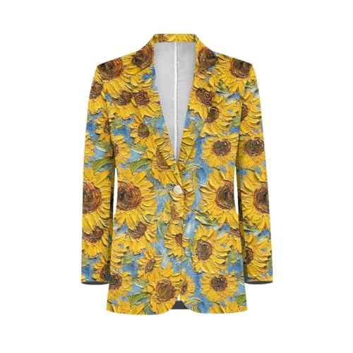 Men's Starry Night Blazer Jacket Art Oil Painting Long Sleeve Button Lapel Blazer3