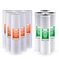 iSpring F10CRO1000 1-Year Replacement Cartridge Pack for CRO1000 4-Stage Tankless Commercial Reverse Osmosis Water Filter, Without RO Membrane