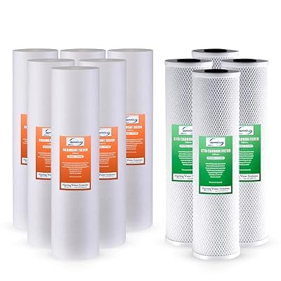 iSpring F10CRO1000 1-Year Replacement Cartridge Pack for CRO1000 4-Stage Tankless Commercial Reverse Osmosis Water Filter, Without RO Membrane