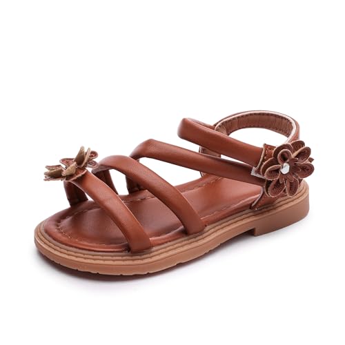 Image of Komfyea Girl Summer Cute Wrap Toe Toddler Soft Flower Flat Beach Sandal Shoes