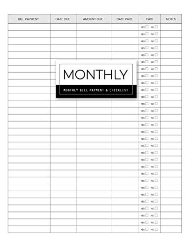 Monthly Bill Payment & Checklist: Expense Finance and Money Debt Tracker or Financial Bill Organizer (Planning Budgeting Record) Budget Expense Planner image 3