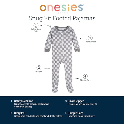 Onesies Brand Baby Girls 4-pack Sleep 'N Play Footies Multi Pack Baby and Toddler Sleepers (pack of 4)