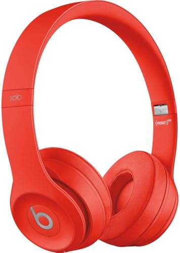 Image of beats Solo3 Wireless On-Ear Headphones - Citrus Red (Renewed)