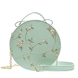 maozuzyy Abendtasche Damen Clutch Frauen Umhängetaschen Designer Handtaschen Mode Spitze Frische Handtasche Umhängetasche Einfarbig Kleine Runde Tasche Kupplung Grün