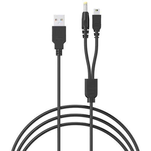 Yisica 120CM USB PSP Cavo di Ricarica per PSP 1000/2000/3000/PS3 Cavo di Ricarica, 3.3ft 2 in 1 USB Cavo di Ricarica Dati per PSP 1000 2000 3000