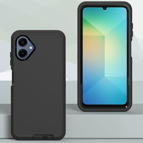 Image of Case for Galaxy A06, Heavy-Duty Tough Rugged Shockproof Drop Protective Cover Cases for Samsung Galaxy A06, Black