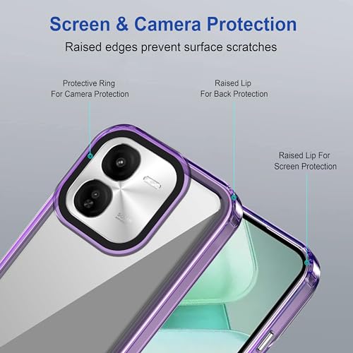 Image of amazon basics Back Case Cover for iQOO Z9x 5G | Compatible for iQOO Z9x 5G Back Cover | Case Cover with Camera Protection | (TPU + PC | Translucent Purple)