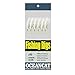 10/20 Packs 3 Feather & Fish Skin 6 Hooks Saltwater Fishing Rigs with String Hook Lure Bait Tackle Jig (2#, 10 Packs)