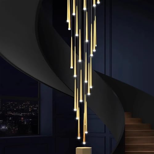 Lustre LED pour éclairer un grand salon sombre suspension noire 9 têtes