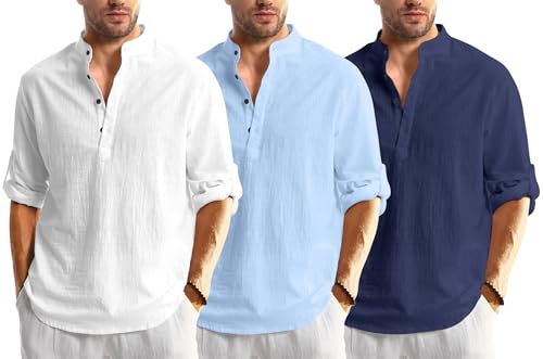 Image of Combo of Men Solid Cotton Blend Straight Kurta Shirt Pack of 2