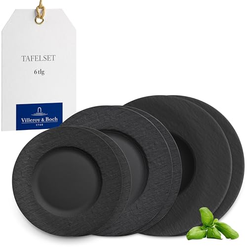 Villeroy & Boch – Manufacture Rock Teller-Set, 6 Tlg., Geschirr Set...