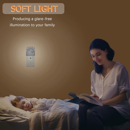 Image of YASHILAIYA Christmas Night Light,Snowflake Winter Night Lights Plug into Wall with Dusk to Dawn Light Sensors Nightlights for Bedroom Bathroom Hallway Kitchen Gifts Ideal for Girls Women