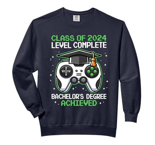 Class of 2024 Complete Bachelor's Degree Graduation Gamer Comfort Colors Adult Sweatshirt