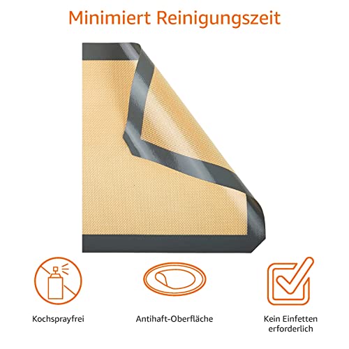 Silikon-Backmatte von Amazon Basics im 3er-Set, rechteckig, BPA-frei