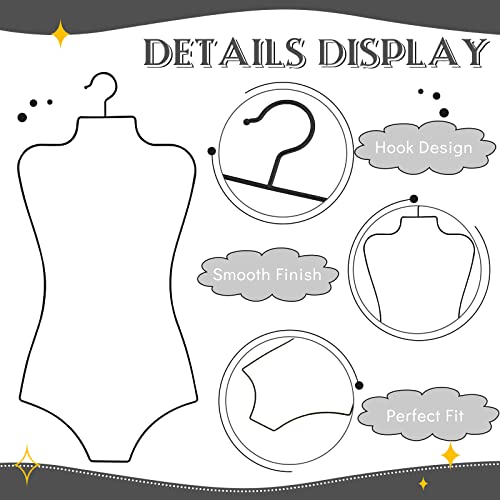 Taiyin 16 Pcs Body Shape Bikini Hanger Wire Lingerie Hangers for Display Swimsuit Bathing Suit Swimwear Clothes Coat Slip Dress (Black)