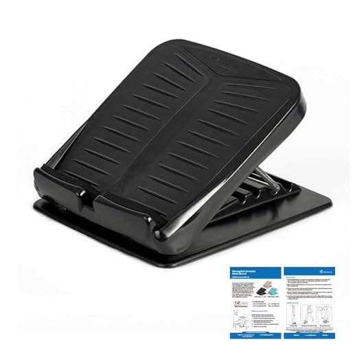 StrongTek Portable Slant Board, Adjustable Incline Boards, Calf Stretcher, Desk Foot Rest, Foot Stool, Anti Slip Design, Ankle Stretching, 4 Positions Calve Stretch Wedge (300LB Capacity) (Black)