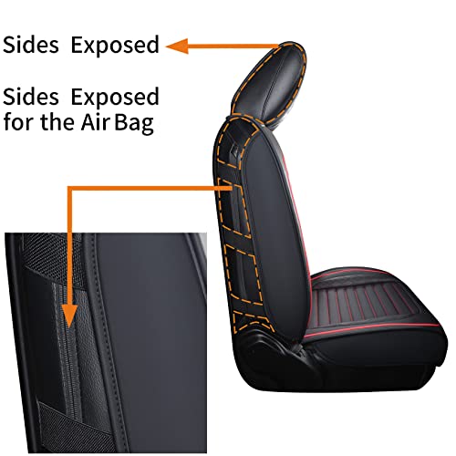 Image of Aierxuan Jeep Wrangler JK JL Seat Covers 4 Door (Black-Red)