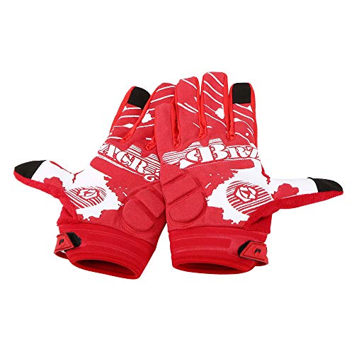 Brzsacr Cycling Gloves Full-Finger Gloves Skeleton Bones Motorcycle Bike Gloves Mountain-Padded Road Bicycle For Men Women Non-Slip And Resistance To Abrasion For Biking Climbing Hiking.(Red, M) #TOP7