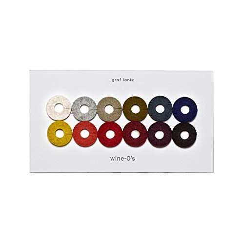 Graf Lantz Wine-O's Wine Glass Identifier - 12 Piece - Round 100% Merino Wool - Eliminate Unknown Glass Syndrome - Autumn Mix