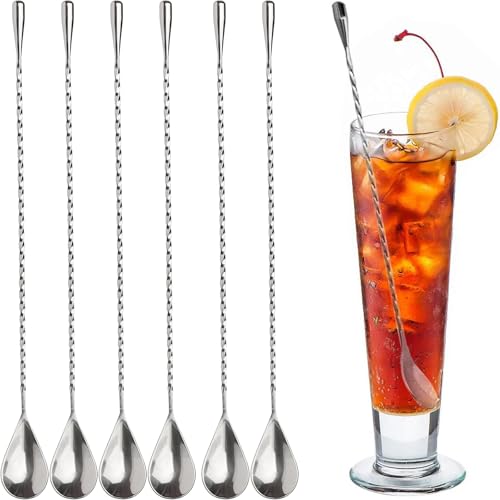 Recopilación de Mezcladores para cócteles para comprar hoy. 46 Cucharas de Mezcla, Cuchara de Cóctel de Acero Inoxidable 12 Pulgadas Cuchara de Café Barra de Cóctel de Agitación Cuchara Mezcladora de Mango Largo en Espiral1 (6)