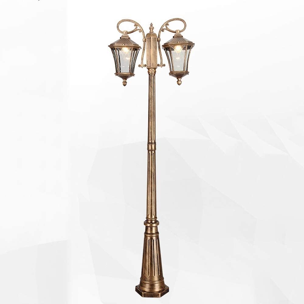 Lámpara de Aluminio contemporánea para exterior con doble tulipa de cristal y diseño europeo