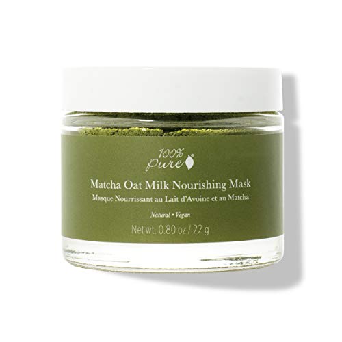 100% PURE Matcha Oat Milk Nourishing Mask, Powder Face Mask, Anti-Aging, Softens, Moisturizes Skin, Restorative Facial Mask - 0.8 oz