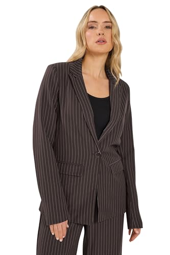 Image of Long Tall Sally - LTS Premium Tall Chocolate Pinstripe Blazer - Women's