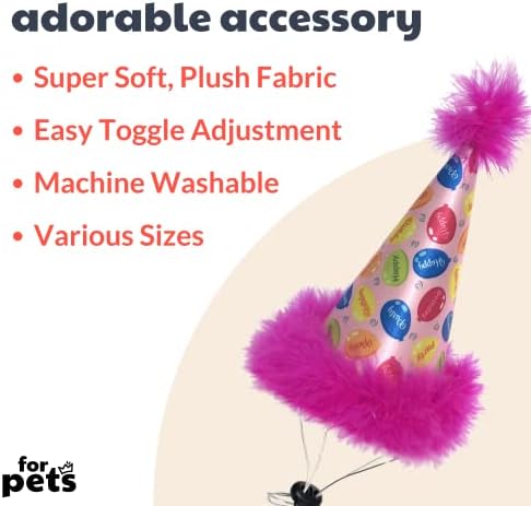 Huxley & Kent Pet Party Hat for Dogs & Cats - Pink, Small