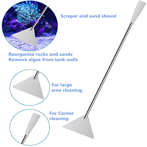Aquarium Plant Scissor Tweezers Spatula Tool - Fish Tank Tool Kits Stainless Steel Aquatic Plants Aquascaping Tools Set For Fish Starter Kits & Aquariums Tank(5 In 1) #TOP3