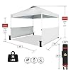 CROWN-SHADES-10x10-Pop-up-Canopy-Tent-Instant-Canopy-with-150D-Silver-Coated-Fabric-Including-2-Half-Sidewalls-4-Ropes-8-Stakes-4-Weight-Bags-STO-N-Go-Bag CROWN SHADES 10x10 Pop up Canopy Tent Instant Canopy with 150D Silver Coated Fabric Including 2 Half Sidewalls, 4 Ropes, 8 Stakes, 4 Weight Bags, STO 'N Go Bag
